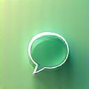 Chat bubble icon with a person typing